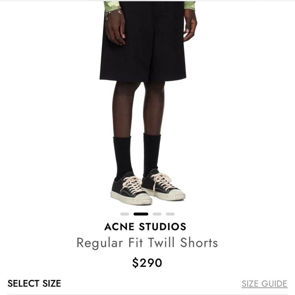 Acne Black Flat Front Shorts